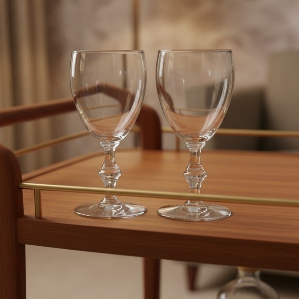 Libbey Georgian Cordial Glasses, Set of 2, Vintage Clear Stemware, Drinkware